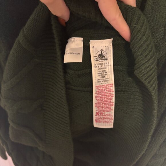 Disney Pixar Toy Story Alien Cable Knit Sweater Womens XL Deep Green Pullover - Picture 5 of 9